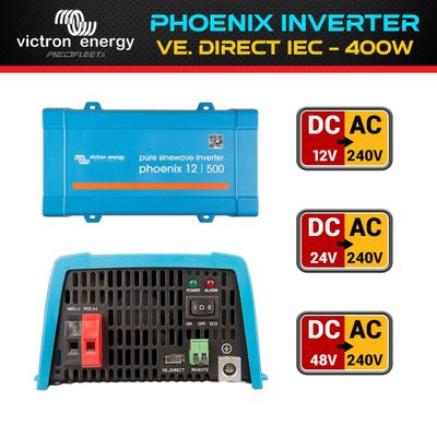 VICTRON PHOENIX 500VA 12V 24V 48V DC 400 Watt Pure Sine Wave 230V AC Vehicle Power Inverter AU