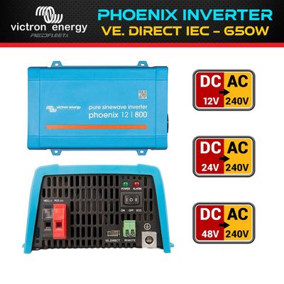 VICTRON PHOENIX 800VA 12V 24V 48V DC 650 Watt Pure Sine Wave 230V AC Vehicle Power Inverter AU