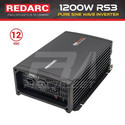 REDARC RS3 1200W 12V or 24V DC Pure Sine Wave 240V AC Power Inverter for Vehicles R-12-1200RS3