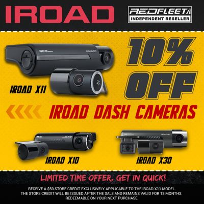 IROAD X30 1440p 4K QHD-FHD 30FPS 3 Channel Cloud In-Car Vehicle Dash Camera Recording System