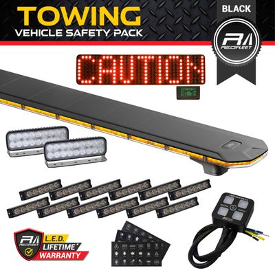 *BLACK* REDFLEET TOW TRUCK Vehicle Safety Emergency Amber Lighting Warning Pack
