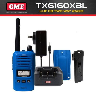 GME TX6160XBL Blue IP67 UHF CB Handheld Portable Two Way Radio