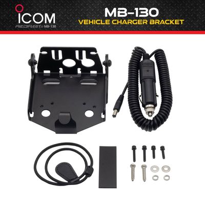 ICOM MB-130 Vehicle Charger Bracket + 12v Cigarette Charging Cable
