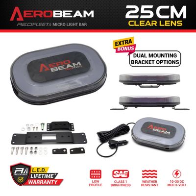 (25CM) AEROBEAM Amber L.E.D. Microbar Warning Flashing Rotating Emergency Vehicle Mini Light Bar