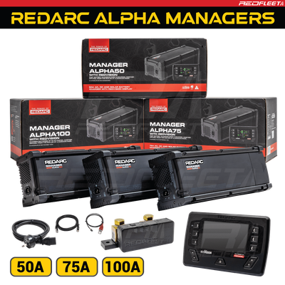 REDARC ALPHA Manager 50A 75A 100A REDVISION Display Smart Battery Charger Vehicle Power System