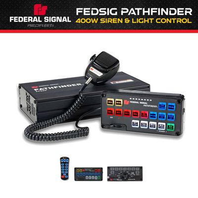 FEDSIG Pathfinder&reg; 400 Watt Rumbler Ready Emergency Vehicle Siren &amp; Light Controller PA Microphone