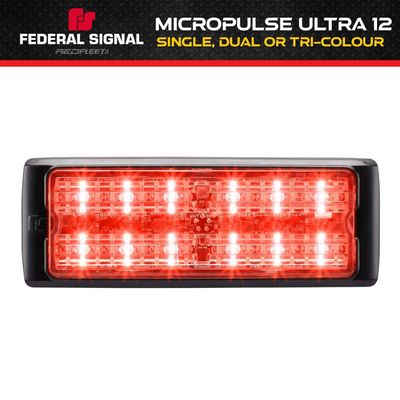 FEDSIG MicroPulse&reg; Ultra 12 Single Dual Tri Colour L.E.D. Warning Emergency Vehicle Perimeter Light