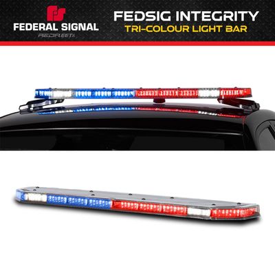 FEDSIG Integrity&reg; Triple Colour L.E.D. Low Profile Emergency Vehicle Roof Top Warning Light Bar