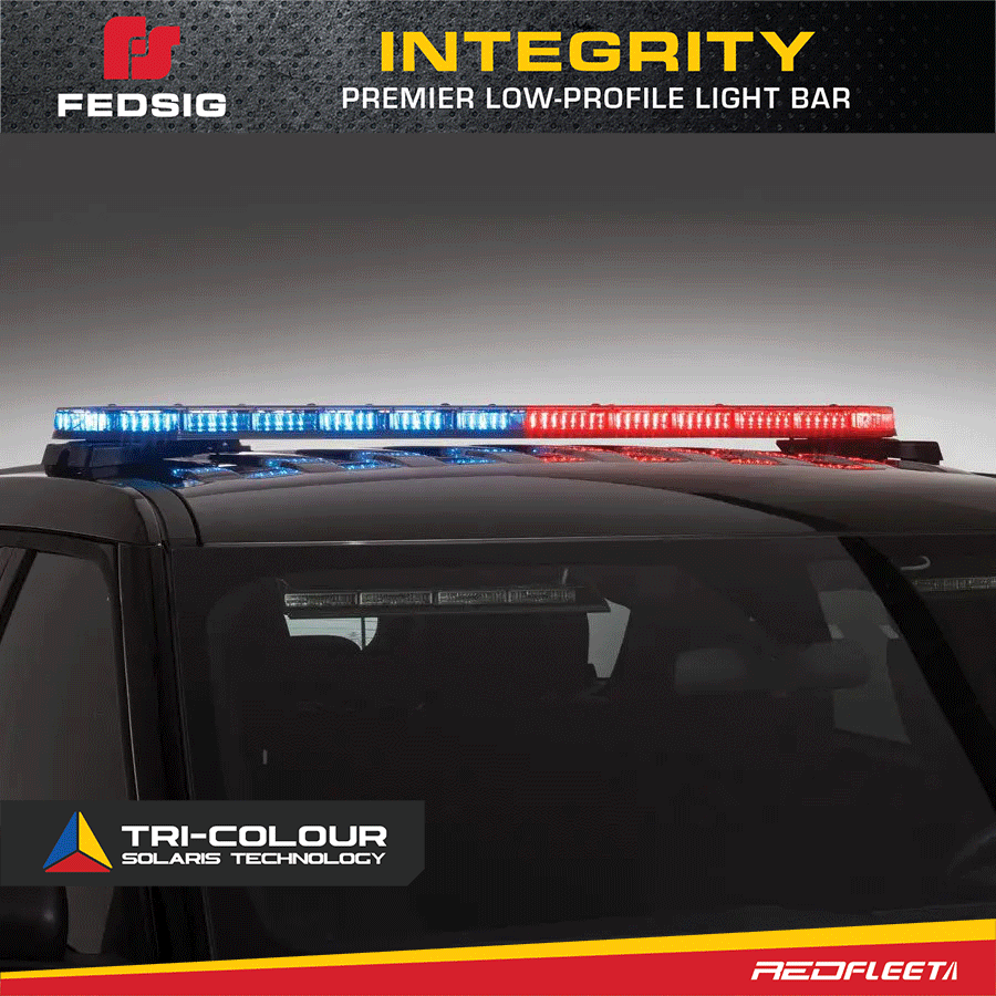 FEDSIG INTEGRITY&reg; Tri-Colour L.E.D. Low Profile Emergency Vehicle Roof Top Warning Light Bar