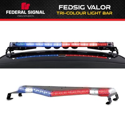 FEDSIG Valor&reg; Triple Colour L.E.D. Low Profile Emergency Vehicle Roof Top Warning Light Bar