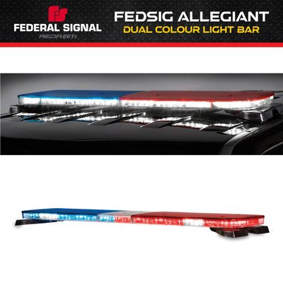 FEDSIG Allegiant&reg; Dual Colour L.E.D. Low Profile Emergency Vehicle Roof Top Warning Light Bar