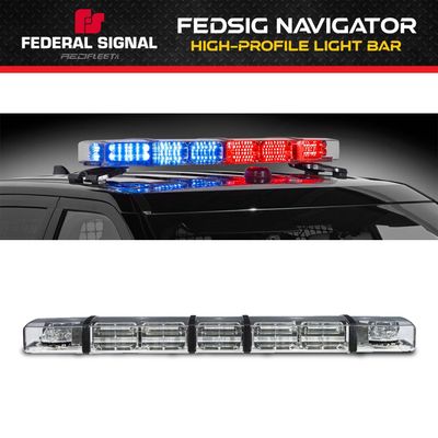 FEDSIG Navigator&reg; Dual Colour L.E.D. High Profile Emergency Vehicle Roof Top Warning Light Bar