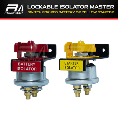 Australian Approved LOCKABLE ISOLATOR MASTER On/Off SWITCH for RED Battery or YELLOW Starter