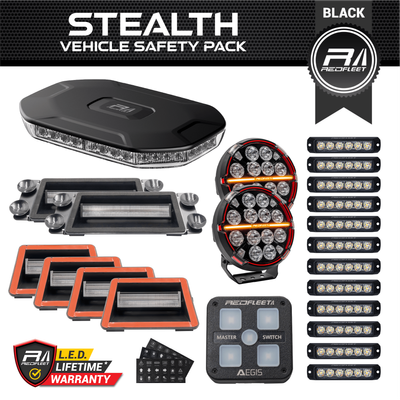 STEALTH *BLACK SPEC* REDFLEET Vehicle Safety Pack Covert Hidden Discreet Interior Warning Lights