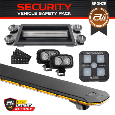 SECURITY *BRONZE SPEC* REDFLEET Night Patrol Guard Vehicle Safety Lighting Warning Amber Yellow Pack