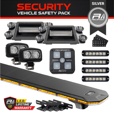 SECURITY *SILVER SPEC* REDFLEET Night Patrol Guard Vehicle Safety Lighting Warning Amber Yellow Pack
