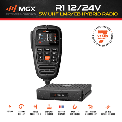 MGX R1 IP67 REMOTE MIC 12/24V UHF/LMR HYBRID CB IN-VEHICLE RADIO
