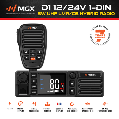 MGX D1 1-DIN 12/24V UHF LMR/CB HYBRID IN-VEHICLE RADIO