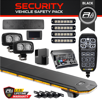 SECURITY *BLACK SPEC* REDFLEET Night Patrol Guard Vehicle Safety Lighting Warning Amber Yellow Pack
