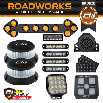ROADWORKS *BRONZE SPEC* Vehicle Safety Emergency Amber Yellow Lighting Warning Pack