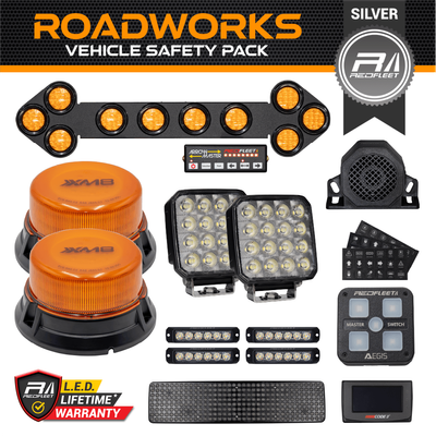 ROADWORKS *SILVER SPEC* Vehicle Safety Emergency Amber Yellow Lighting Warning Pack