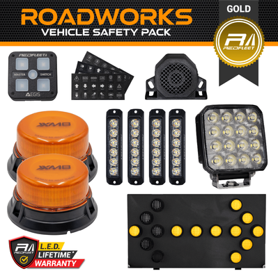 ROADWORKS *GOLD SPEC* Vehicle Safety Emergency Amber Yellow Lighting Warning Pack