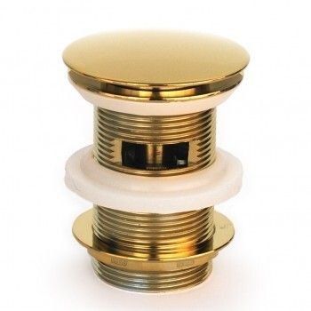 Basin Waste | Premium - 40mm Gold - Dome - Pull-Out Pop-Up Basin Waste with Overflow - Code: TW-14G