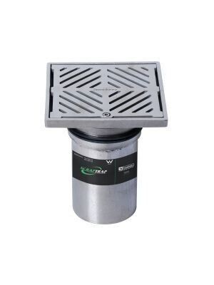 Floor Grate | 150mm Square with Fixed - 304/316 S/S - Fixed - Removable Strainer - FW-150BS-304/316
