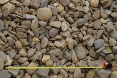 Oversize flat river pebbles