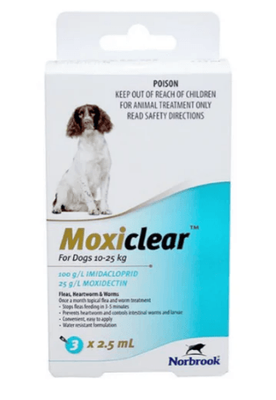 Moxiclear Dog 10-25kg 3 pack