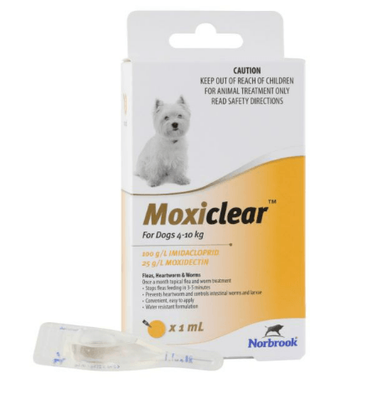 Moxiclear Dog 4-10kg 3 pack
