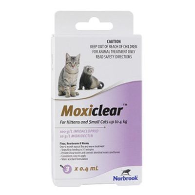 Moxiclear Kittens &amp; Small Cats up to 4kg 3 pack
