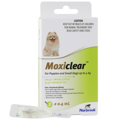 Moxiclear Puppies &amp; Small Dogs up to 4kg 3 pack