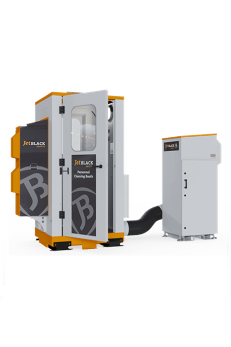 JetBlack Safety personnel cleaning booth