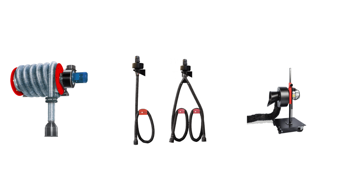 UNI 4.2C fume and dust extraction system with aluminium arm