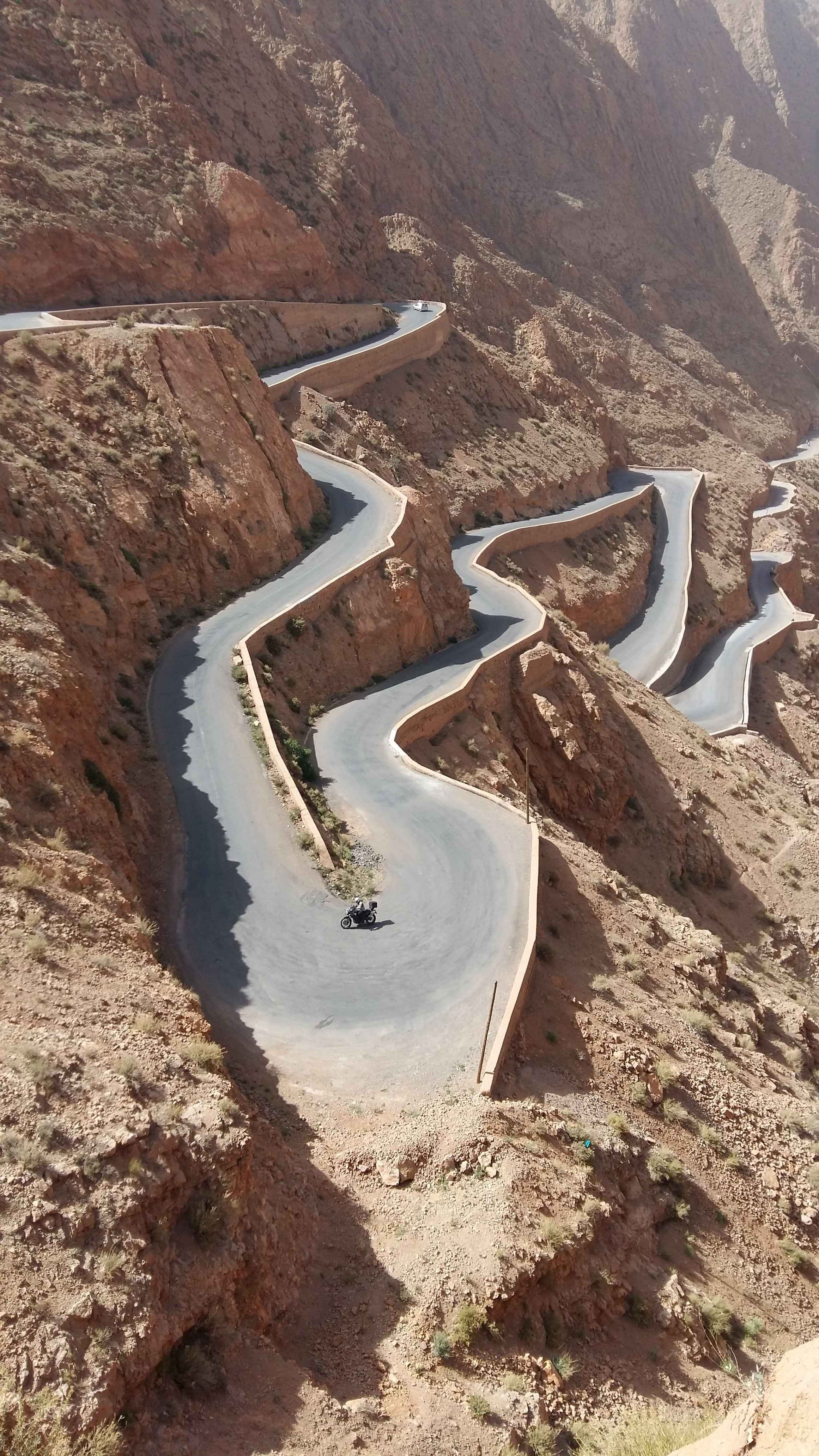 Winding mountain road through Morocco’s Dades Gorge