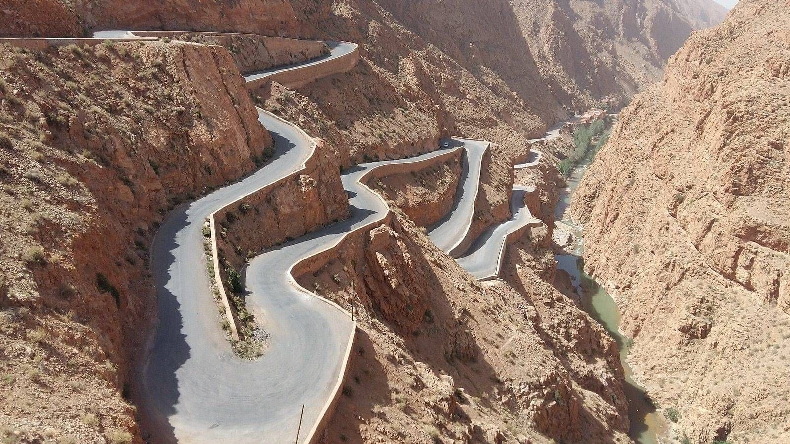 Dades Gorge switchbacks on the Moroccan Magic route