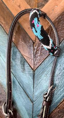 One eared bridle - beaded cactus