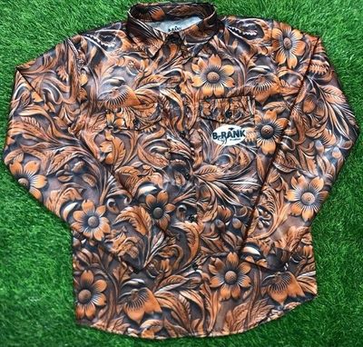 Tooled leather pattern shirt