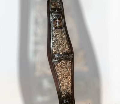 Tooled Leather and Neoprene Girth