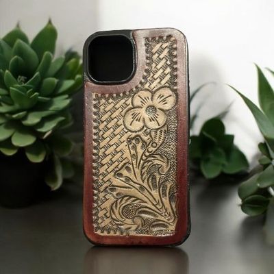 iPhone 15 case- floral tooling