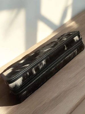 Cowhide hair straightener case