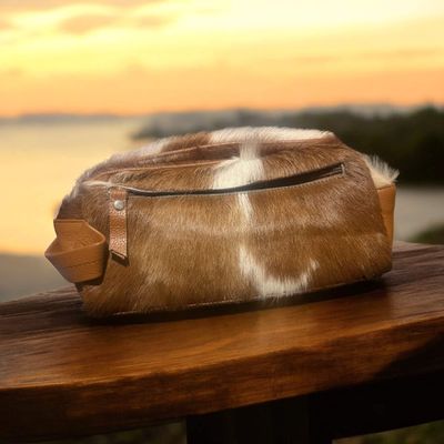 Cowhide toiletry bag