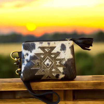 Cowhide purse- Aztec