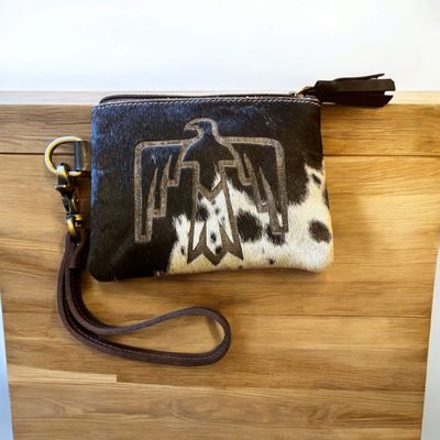 Cowhide purse- Thunderbird