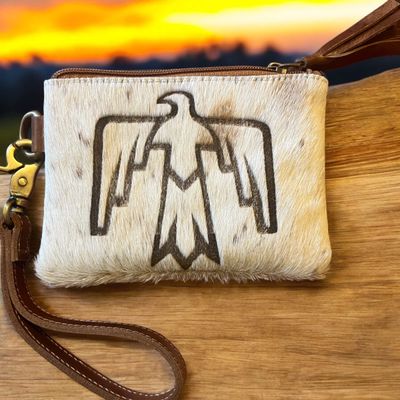 Cowhide purse- Thunderbird