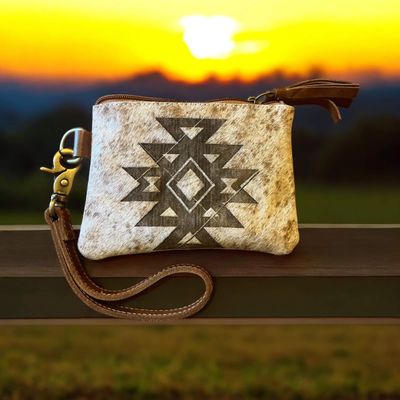 Cowhide purse- Aztec