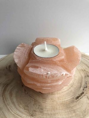 Orange Selenite Tealight Holder