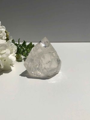 Clear Quartz Half Polished Point