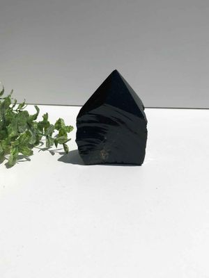 Black Obsidian Half Polished Point